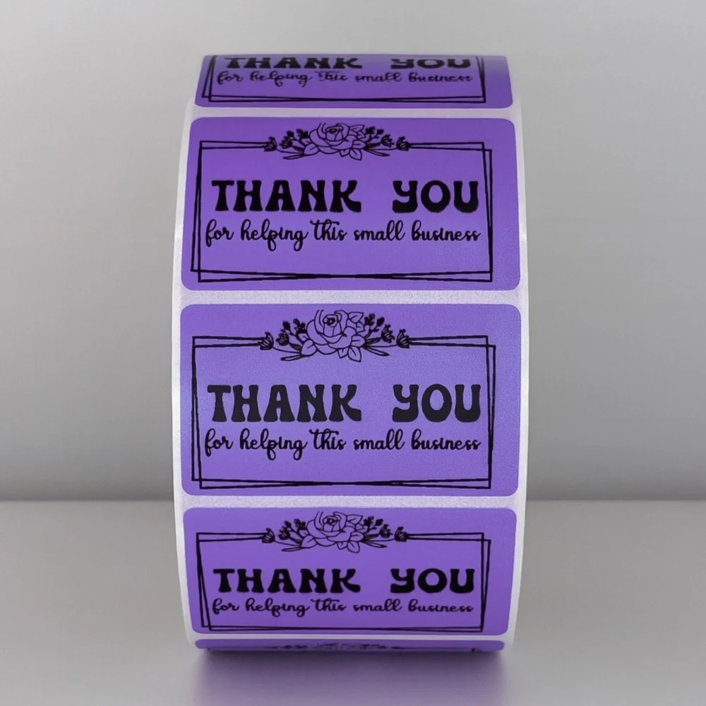Thank You Small Business Stickers | Mint Green Floral Packaging Labels
